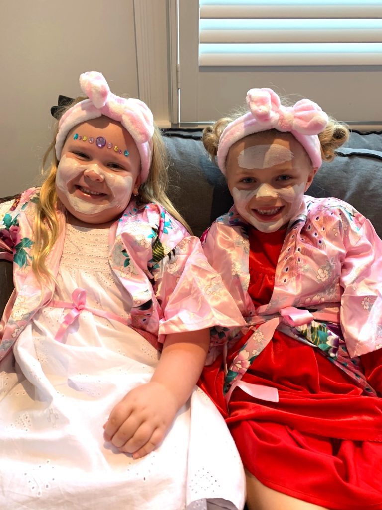 two little girls at a pamper birthday party
