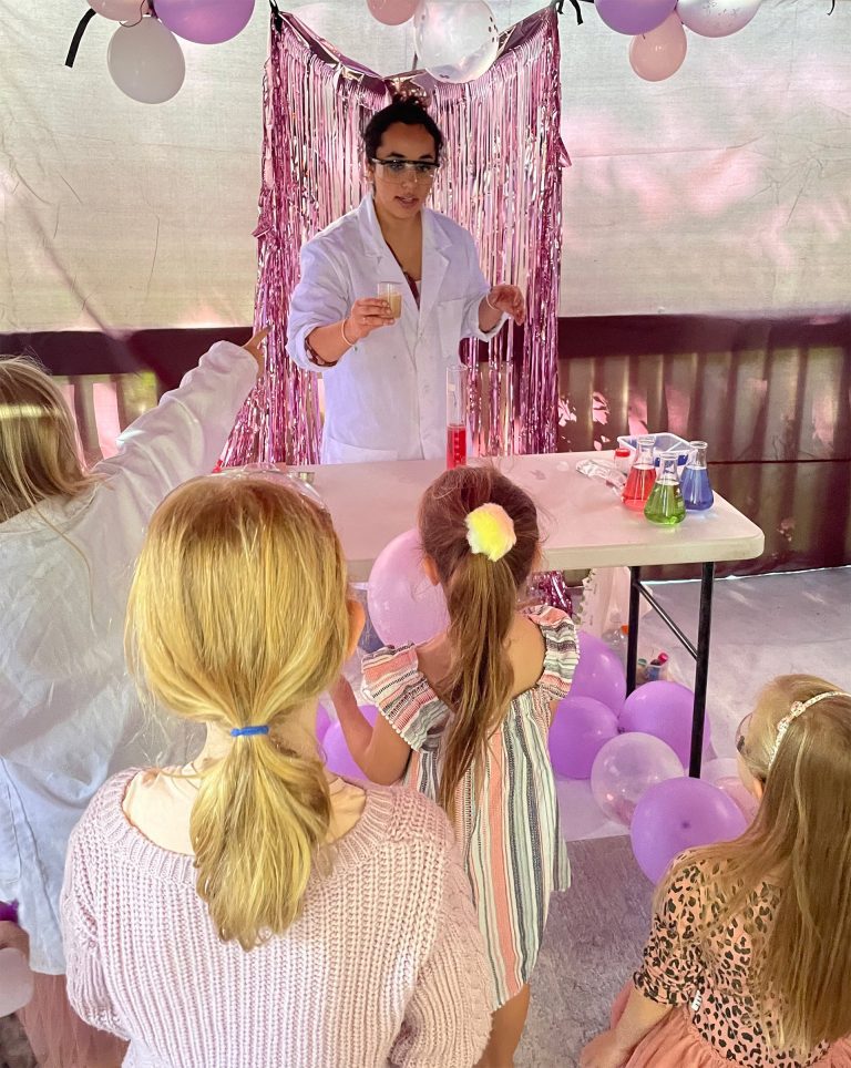 science party entertainer Auckland at a child's birthday party